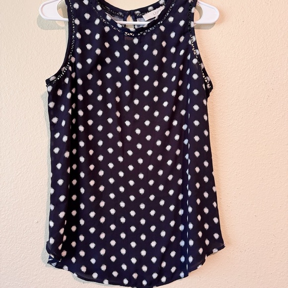 LOFT Tops - LOFT Navy Blue Sleeveless Blouse Size Small